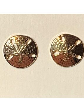Avon Sand Dollar stud earrings with stainless steel posts. New. Box included!